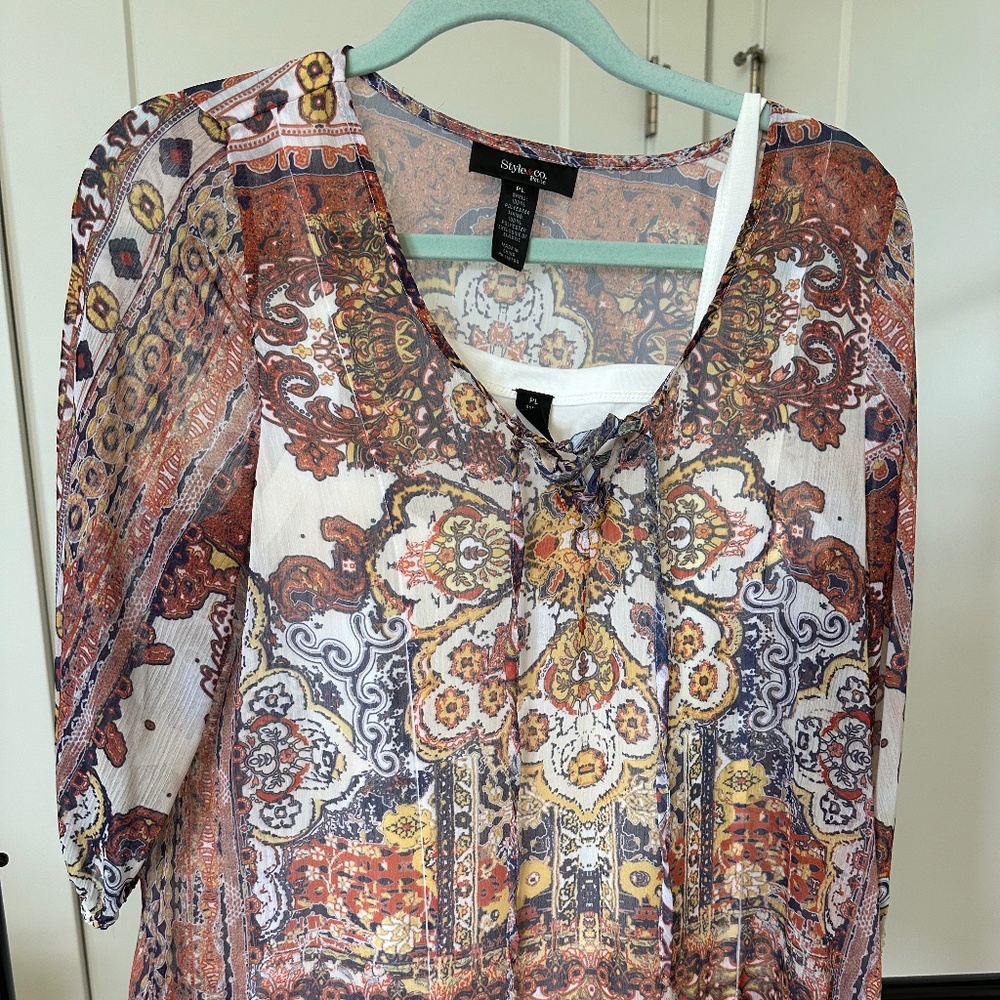 NWT - Style & Co - two piece women's blouse - Petite L.
